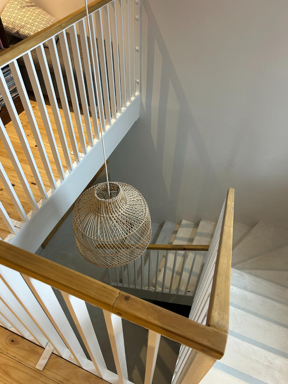 Staircase A modern, cost-effective design built from sustainably sourced pine and reinforced with a steel structure.